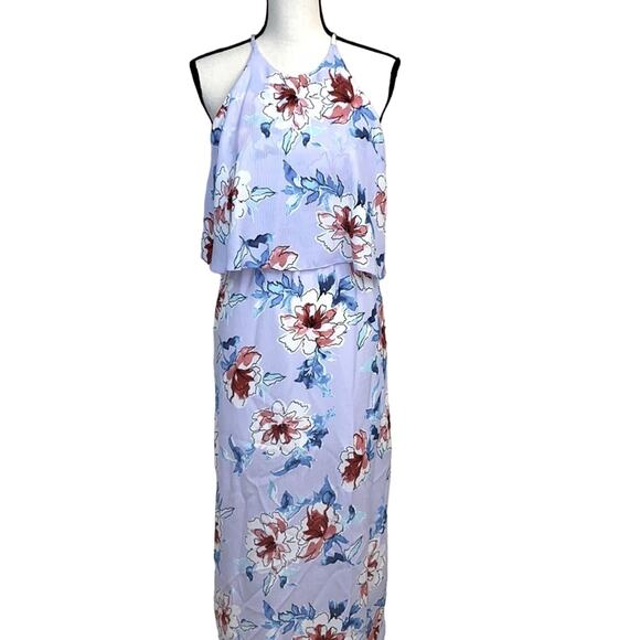 Aqua Maxi Halter Dress Size Medium - Picture 2 of 7